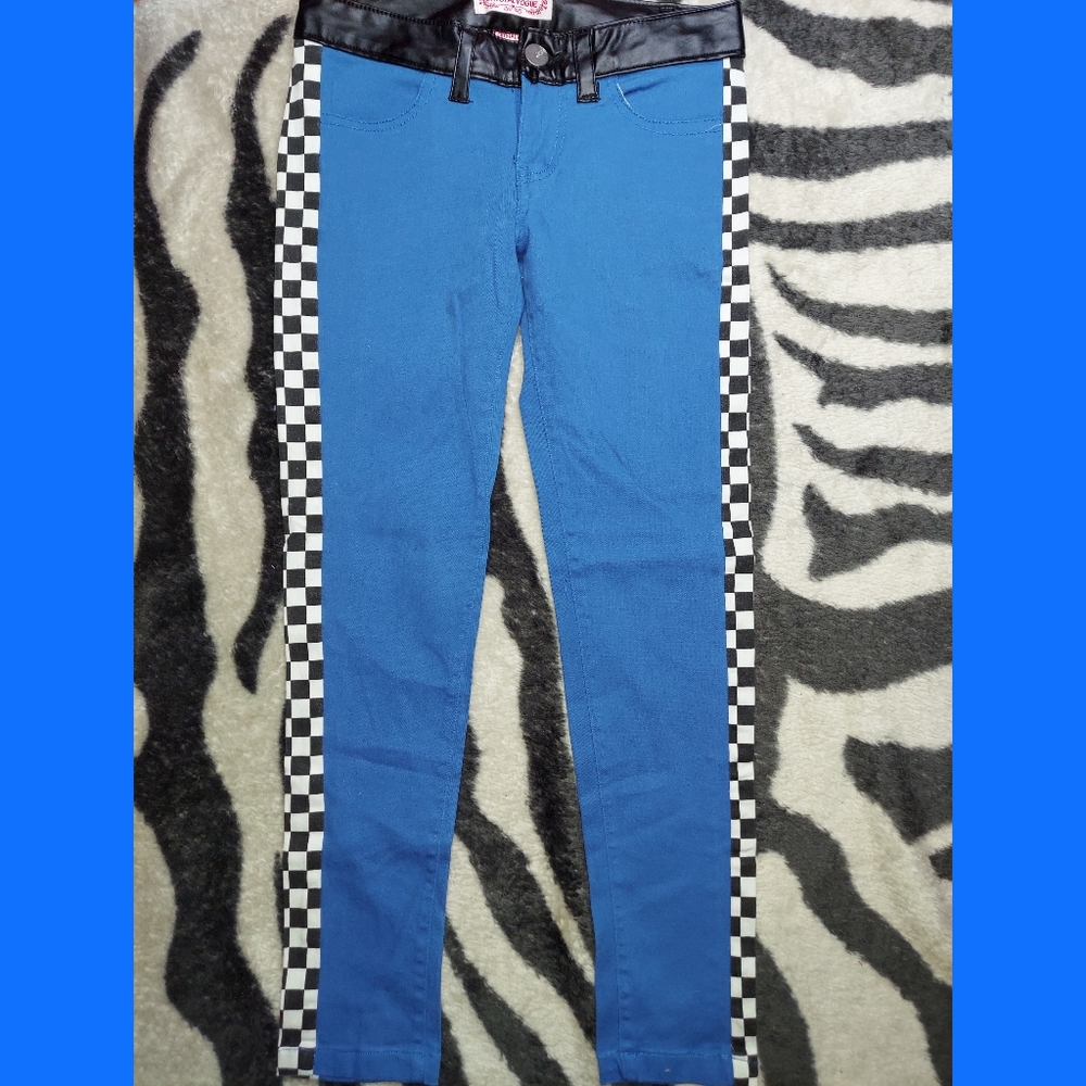 Crystal Yogue blue and checkered Pants